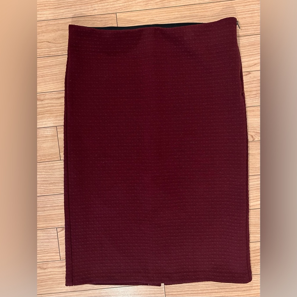 Loft maroon pencil skirt size L